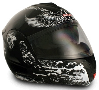 SaferWholesale Adult Crusader Black Flip Up Motorcycle Helmet (DOT Approved)