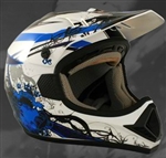 Adult Blue Motocross Helmet (DOT Approved)