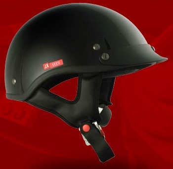 SaferWholesale Adult Glossy Black Half Helmet Cruising Helmet (DOT Approved)