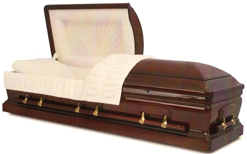 SaferWholesale Solid Wood Casket Mohagany/Satin