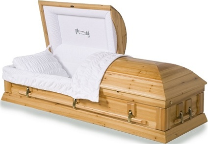 SaferWholesale Solid Wood Casket With Natural Finish