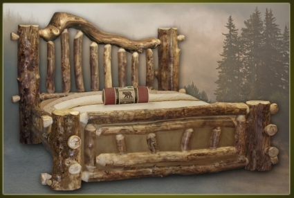 SaferWholesale Majestic Rustic Furniture Aspen Log Bed