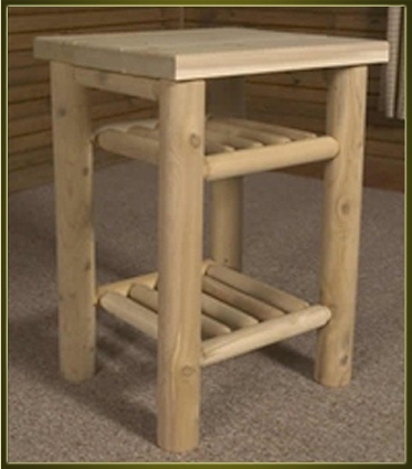 SaferWholesale Rustic Furniture Nightstand with Two Shelves