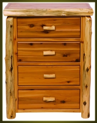 SaferWholesale Rustic Furniture Traditional 4 Drawer Dresser