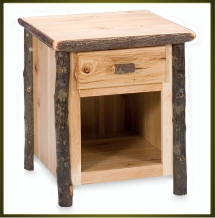 SaferWholesale Rustic Furniture Hickory One Drawer Nightstand