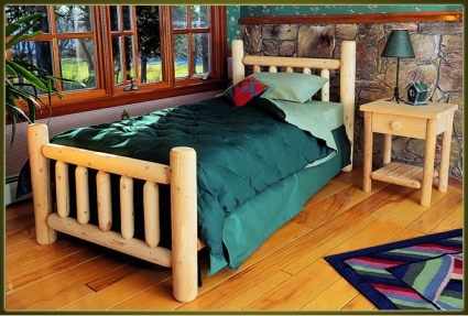 SaferWholesale GoodTimber Rustic Furniture Cedar Log Bed