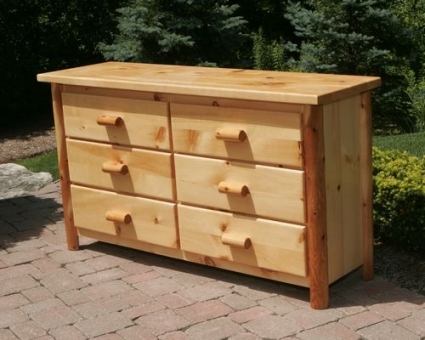 SaferWholesale Rustic Furniture 6 Drawer Dresser