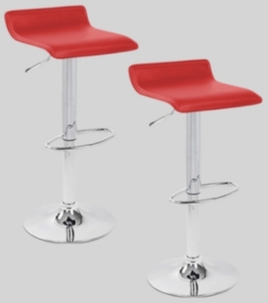 SaferWholesale 2 Red Swivel Seat Modern Bombo Chair Bar Stool