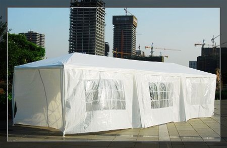 PCF 10 x 30 White Gazebo Party Tent Canopy