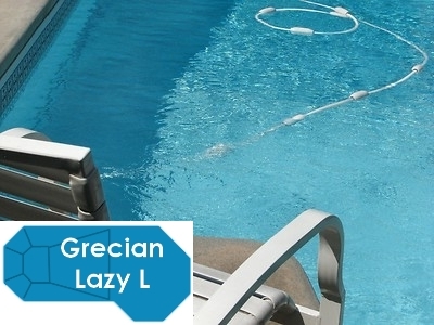 steel shaft and Neptune Complete 16'x42' Grecian Lazy L In Ground Swimming Pool Kit with Polymer Supports