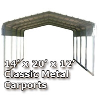 SaferWholesale 14'W x 20'L x 12'H Classic Metal Carport