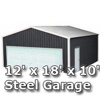 SaferWholesale 12' x 18' x 10' Steel Metal Enclosed Building Garage