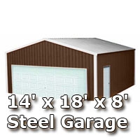 SaferWholesale 14' x 18' x 8' Steel Metal Enclosed Building Garage