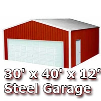SaferWholesale 30' x 40' x 14' Steel Metal Enclosed Building Garage