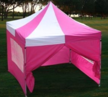 SaferWholesale 10'x10' Pink & White Easy Pop Up Canopy / Tent