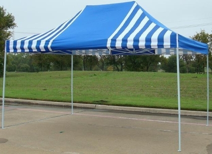 SaferWholesale 10' x 15' Blue & White Stripe Pop Up Party Tent