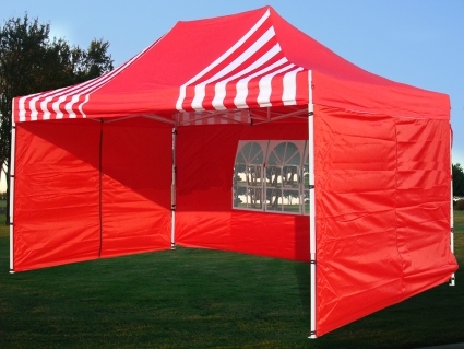 SaferWholesale 10' x 15' Red & White Striped Pop Up Party Tent