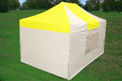 SaferWholesale 10'x15' Yellow & White Pop Up Canopy / Tent