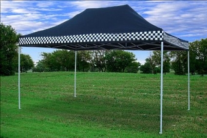 SaferWholesale 10x15 Pop Up Canopy Party Tent Gazebo EZ Black Checker
