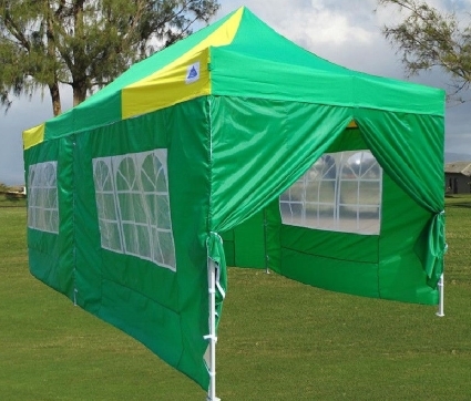 SaferWholesale 10x20 Green/Yellow EZ Pop Up 6 Wall Canopy Party Tent Gazebo
