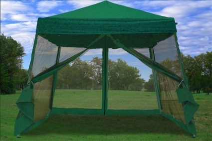 SaferWholesale 8' x 8' Easy Pop Up Green Canopy Tent with Net