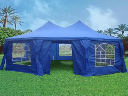 SaferWholesale Blue 29' x 21' Octagonal Wedding Party Gazebo Tent Canopy