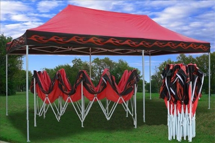 SaferWholesale Red Flame 10' x 20' Pop Up Canopy Party Tent