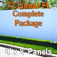 SaferWholesale 6' x 72' Semi Private PVC Fence Complete Package