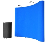 8' Blue Portable Pop Up Trade Show Booth Display Kit w/ Spotlights