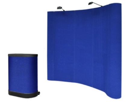 SaferWholesale Professional 8' FT Blue Pop Up Trade Show Display Booth Podium Case