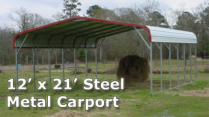 12 X 21 Steel Metal Carport Storage Building Installation Included