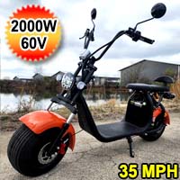 NEW 2000W Double Seat Double Battery Fat Tire CityCoco Scooter Moped 20AH Long Range Lithium Battery - EBWX7S20AH