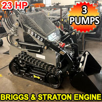 23HP 2100lb Mini Stand On 3 Pump Skid Loader MINI Crawler Briggs & Straton Gas Engine - CFG-CBT23