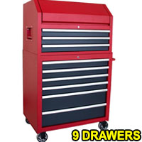 11 Drawers Rolling Tool Chest Tool Storage Cabinet Roller Cabinet Workshop Storage System Tool Organizer Equipped with Casters, Handle for Garage Workshop Warehouse Repair Shop