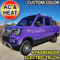 Custom LSV Four Passenger Electric Coco Truck Low Sped Vehicle Golf Cart With AC & Heat - Purple Custom Color