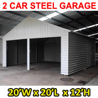 31' x 19' x 12' Double Car Garage Metal Car Storage Shelter