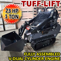 Mini Skid Steer Track Loader 23HP Gas EPA Electric Start - Black & Gray