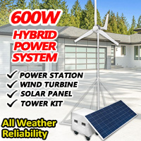 Solar Power Generator Hybrid Wind Turbine 1500 Watt 110 Amp With Power Station