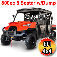 800cc UTV 5 Seater Golf Cart 4x4 Utility Vehicle EFI W/Dump - JungleCross 800 ST-5