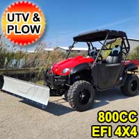 800cc Comrade Maximus 4x4 UTV 2 Seater Golf Cart Utility Vehicle EFI W/Dump & Plow - MAXIMUS 800CC - RED