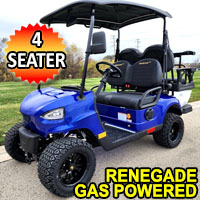 Gas Powered Golf Cart 4 Seater 200cc Renegade Fuel Edition Utility Golf UTV - GAS EDITION - BLUE