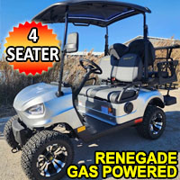 Gas Powered Golf Cart 4 Seater 200cc Renegade Fuel Edition Utility Golf UTV - GAS EDITION - SILVER