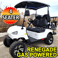 Gas Powered Golf Cart 4 Seater 200cc Renegade Fuel Edition Utility Golf UTV - GAS EDITION - WHITE