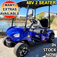 48V Electric Golf Cart 2 Seater Renegade X Edition Golf Cart - BLUE