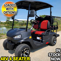 48V Electric Golf Cart 4 Seater Black Renegade X Edition Utility Golf UTV