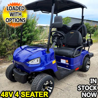 48V Electric Golf Cart 4 Seater Blue Renegade X Edition Utility Golf UTV