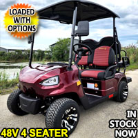 48V Electric Golf Cart 4 Seater Red Renegade X Edition Utility Golf UTV