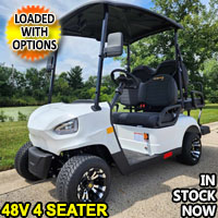 48V Electric Golf Cart 4 Seater White Renegade X Edition Utility Golf UTV