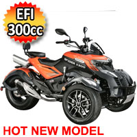 X300 Spider 276cc Super Trike Scooter Gas Moped Tryker Fully Automatic with Reverse - SPIDER X300