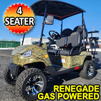 Gas Powered Golf Cart 4 Seater 200cc Renegade Fuel Edition Utility Golf UTV - GAS EDITION - CAMO